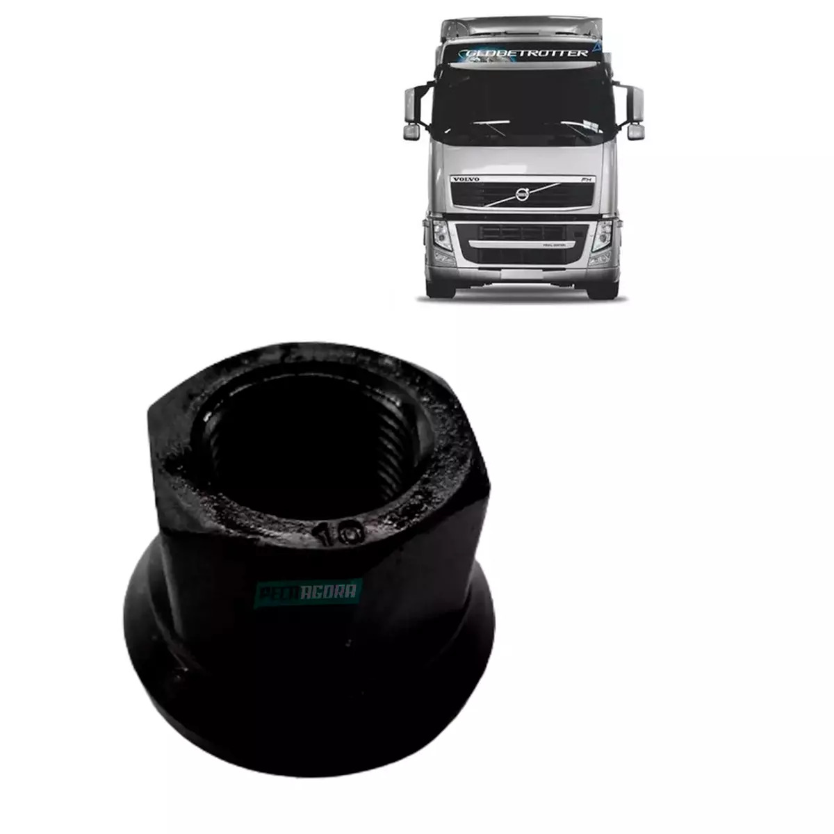 PORCA CHAVE 33 ROSCA FINA VOLVO M22  (79408)