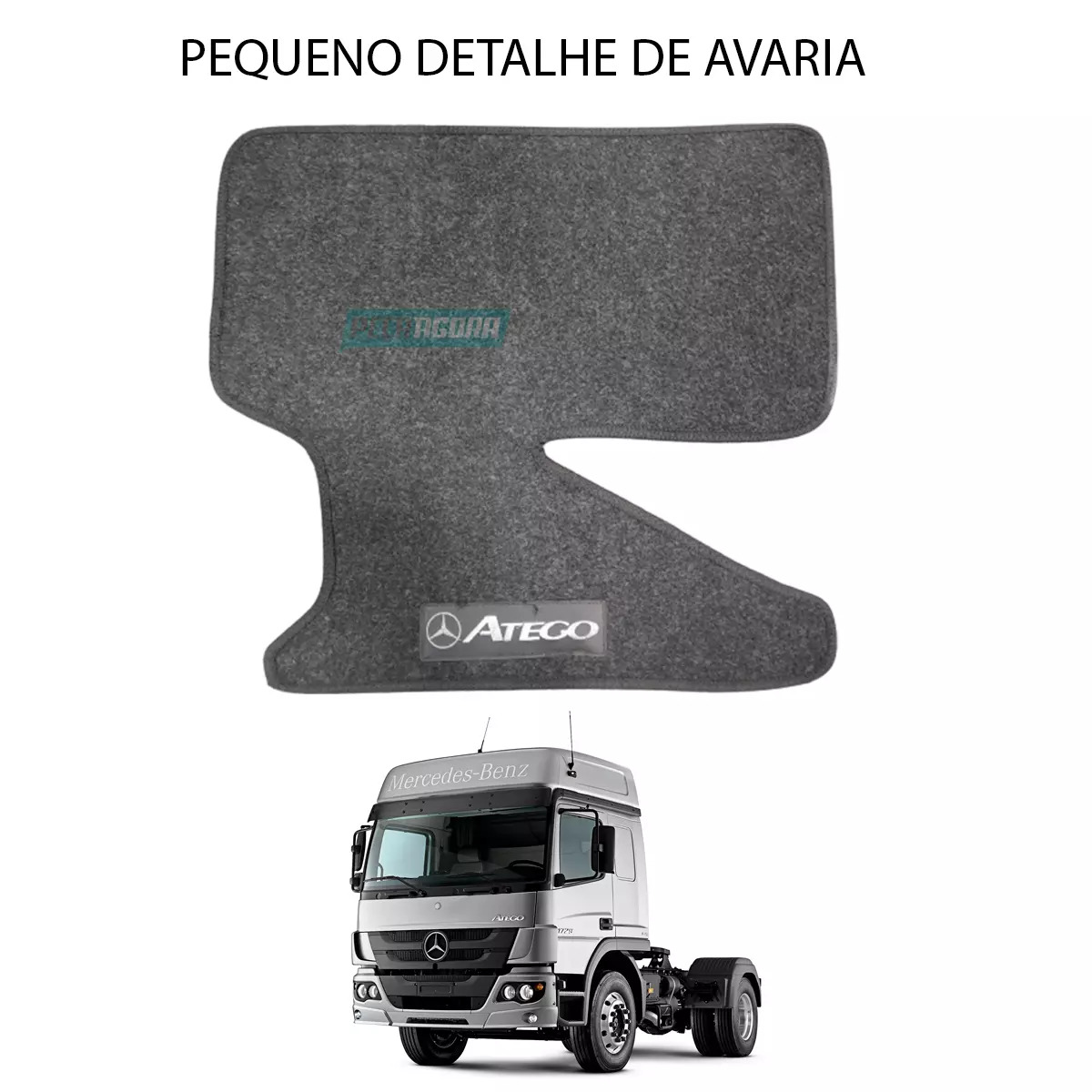 TAPETE CARPETE ORIGINAL MODELADO C/LOGO MB ATEGO CARONA PRETO PREMIUM ***PEQUENO