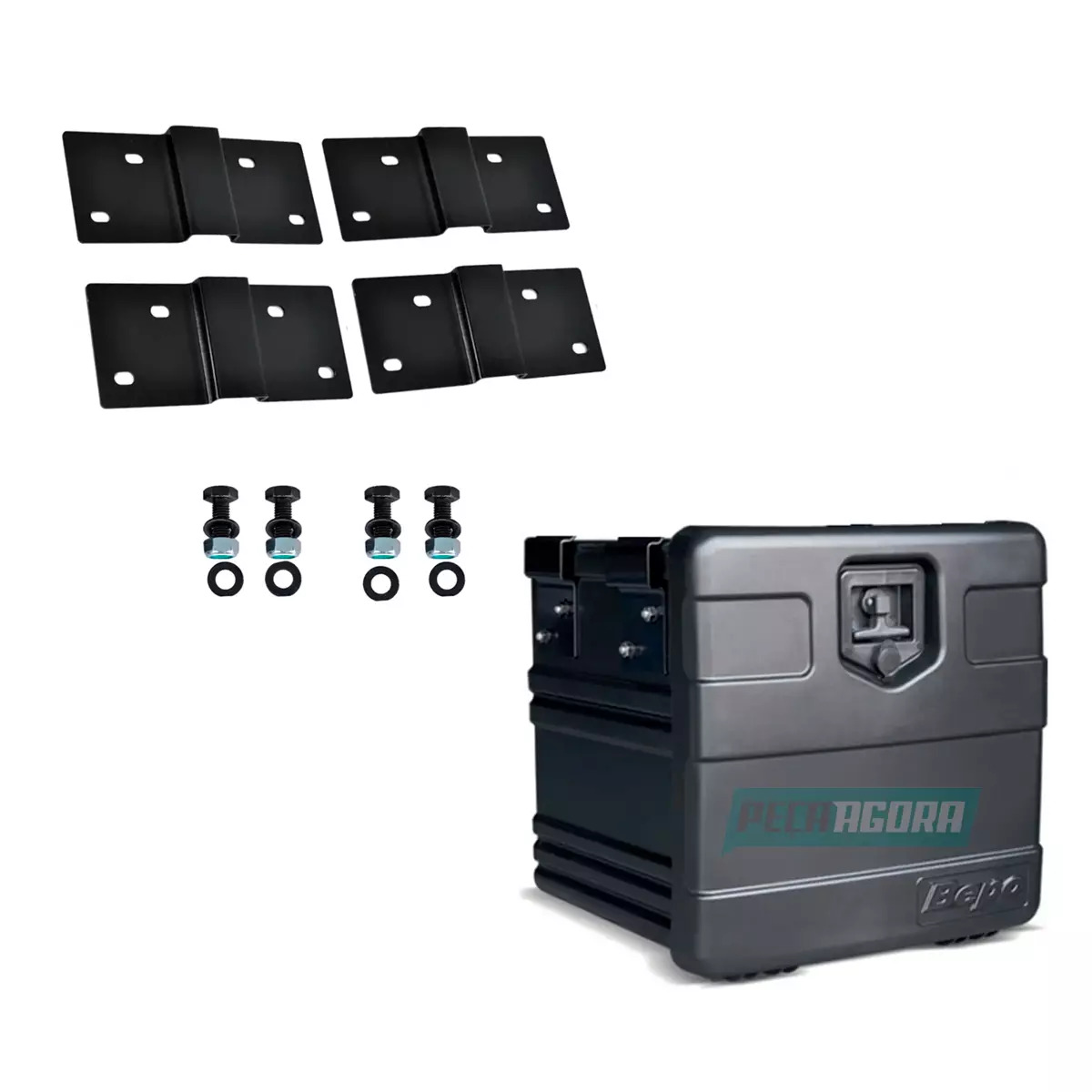 KIT CAIXA DE FERRAMENTAS 50CM 125 LITROS COM SUPORTE FIXACAO  (B081L-B073F)