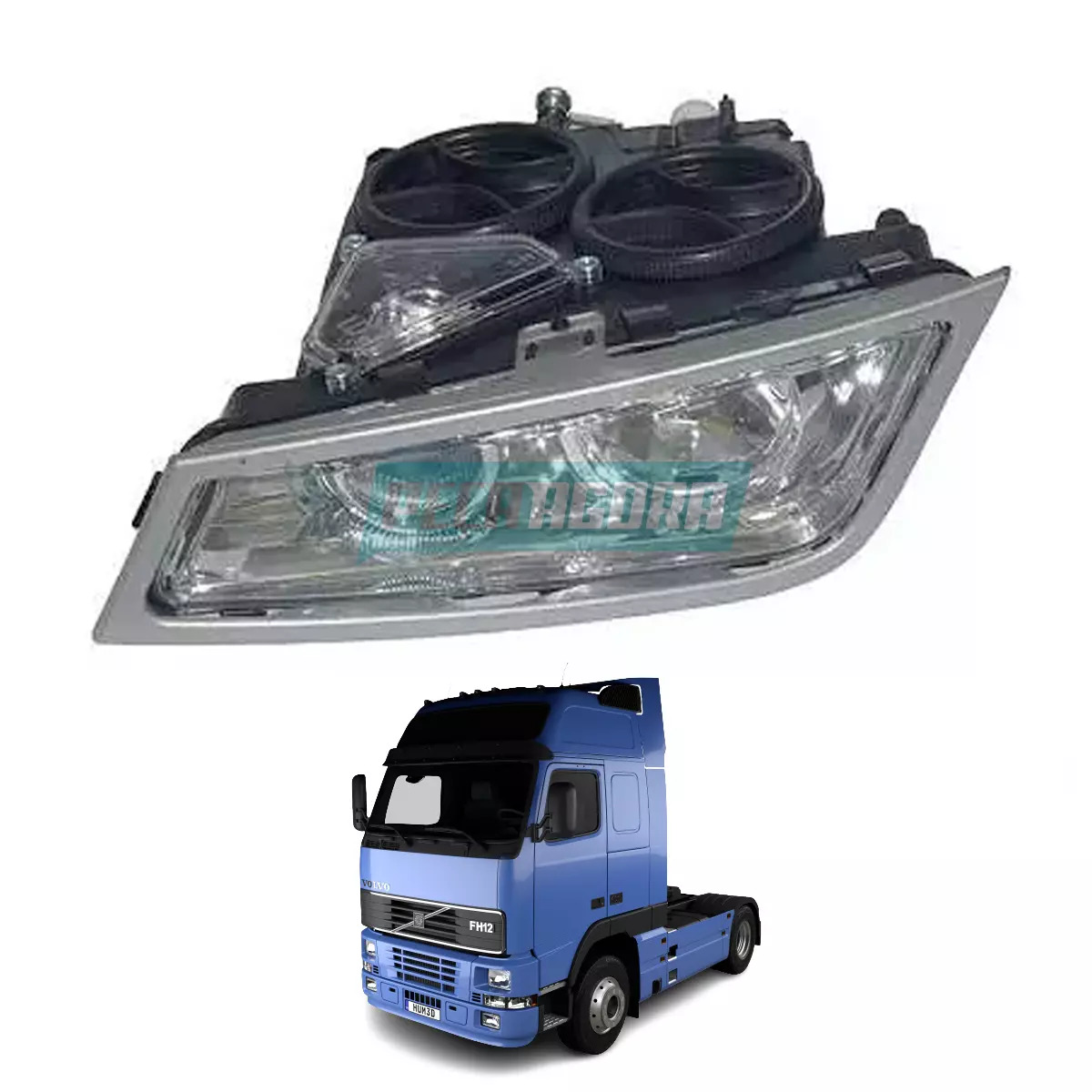 FAROL AUXILIAR NEBLINA LONGO ALCANCE LE VOLVO FH12 FH16 (21297918.)