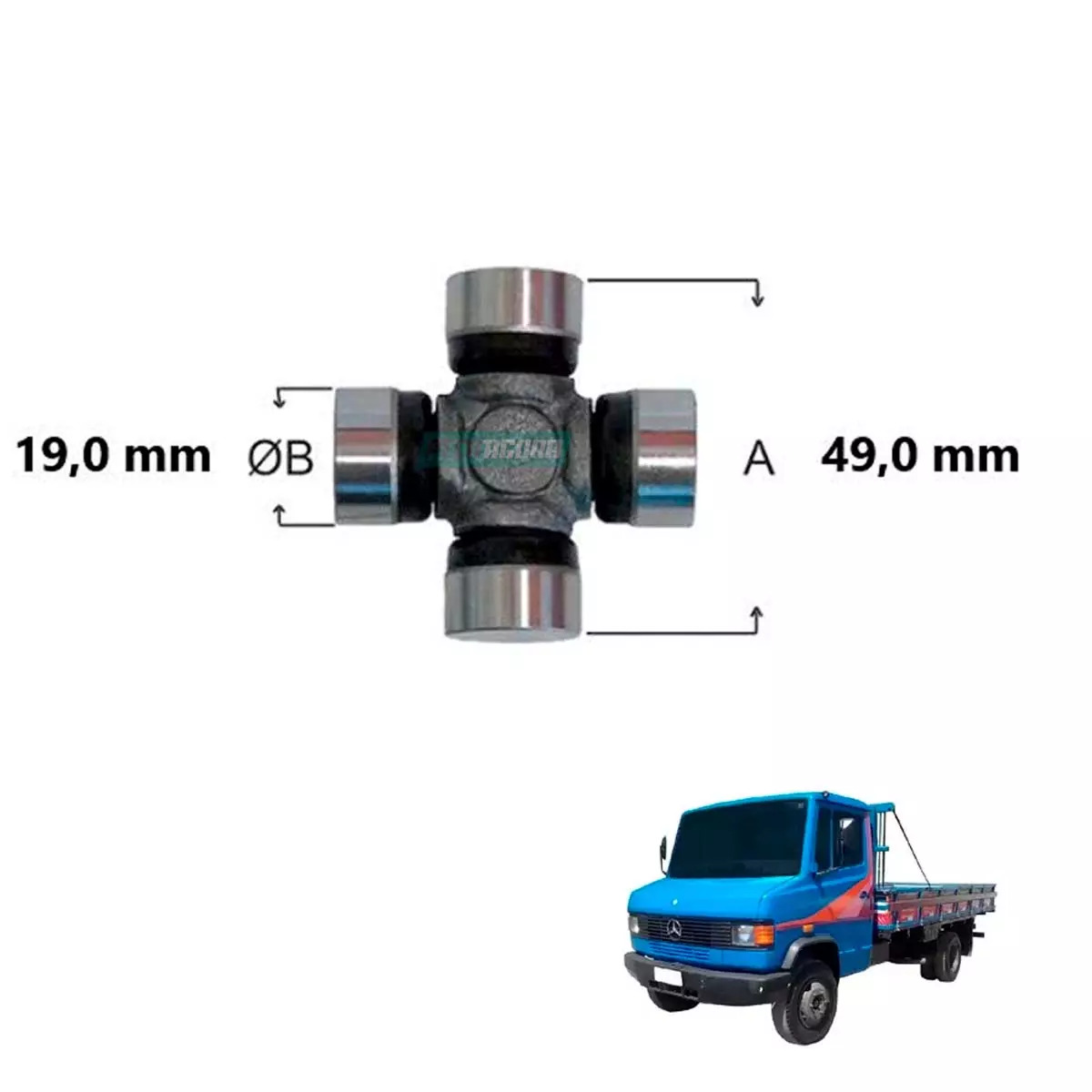 CRUZETA DIRECAO  MB MERCEDES BENZ L709/ 912/ OF 809/ 812 (HCZ260)