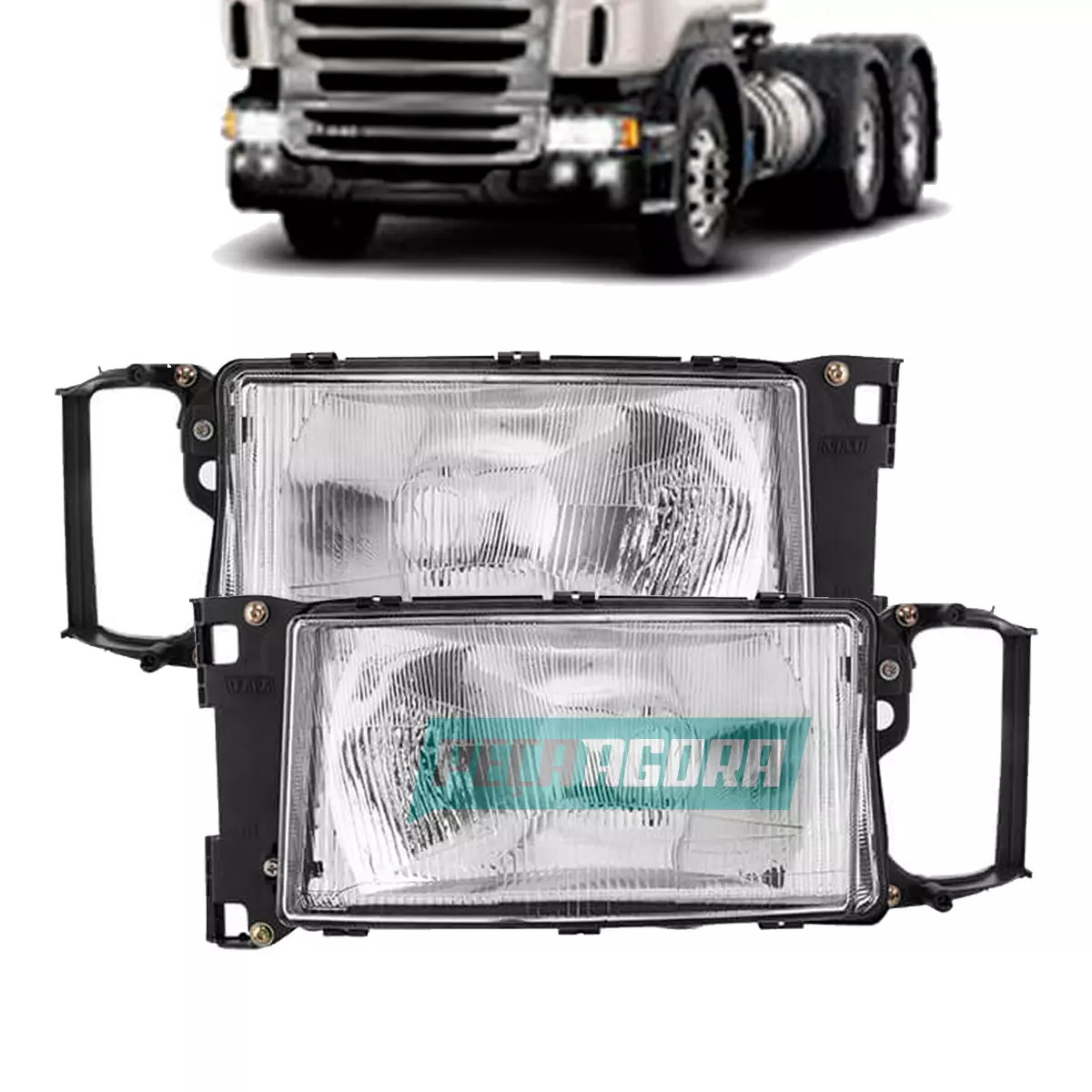 PAR FAROL COMPLETO SEM PISCA DIR ESQ PARA SCANIA SERIE 4 114 124 97 A 08 (K.1520