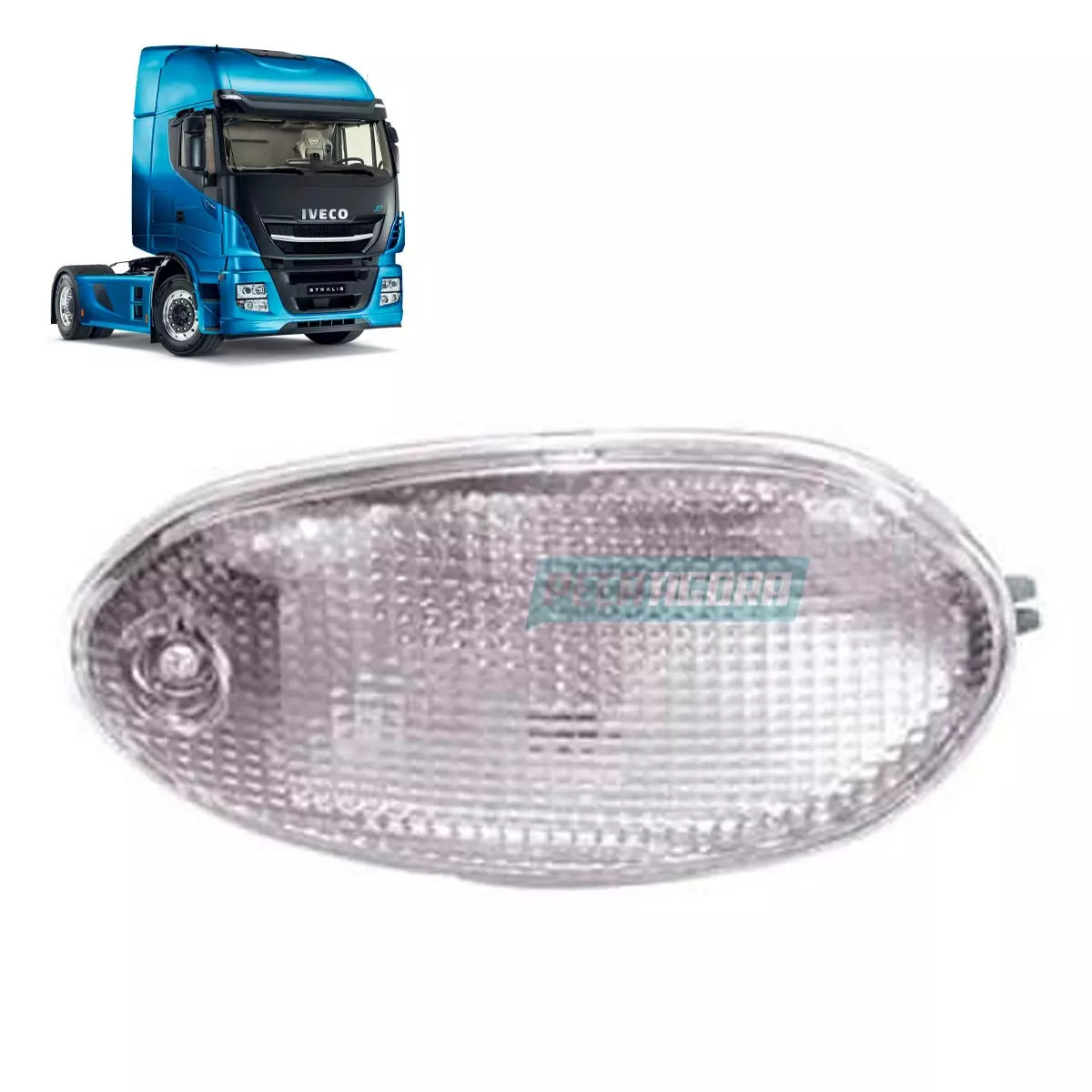 LANTERNA TETO EXTERNO TAPA-SOL PARA IVECO STRALIS CRISTAL ESQUERDO GAUER SEM SOQ