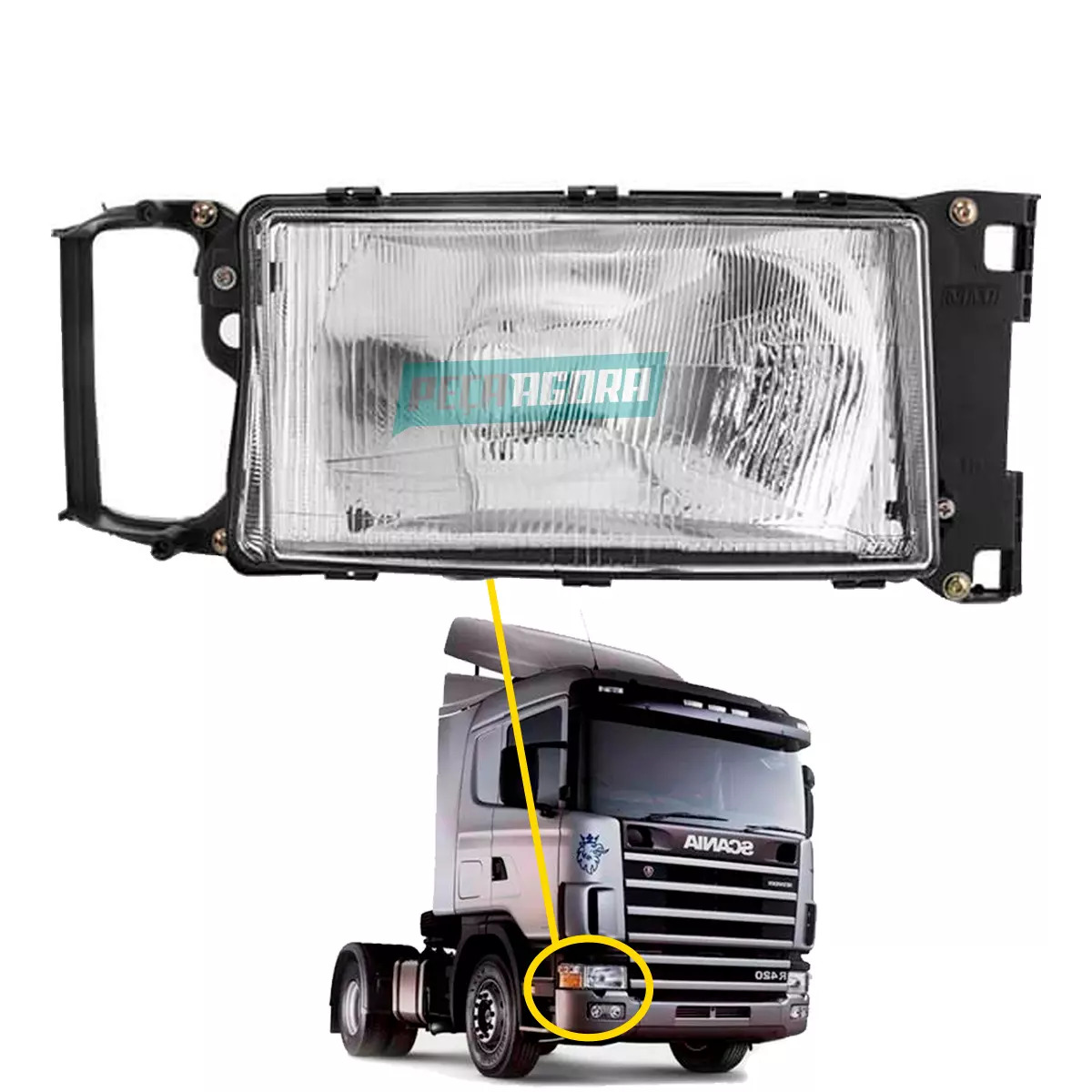 FAROL PRINCIPAL DIR PARA SCANIA SERIE 4 TODOS SEM PISCA (1733230-1520125-F158)
