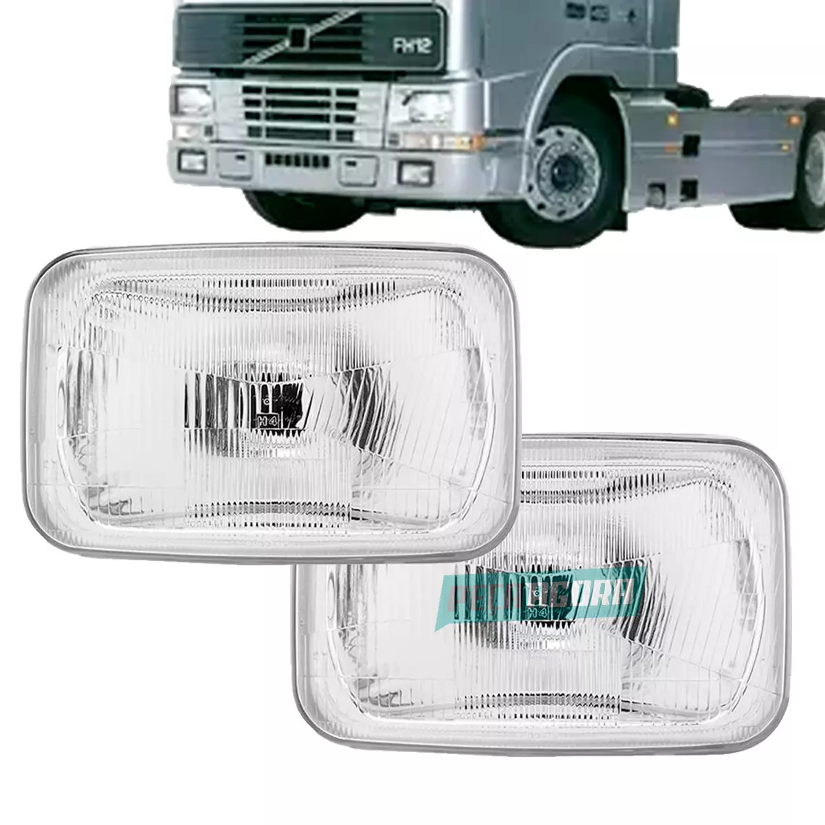 PAR FAROL DIR ESQ H4 VOLVO FH FM 1998 A 2003 (P.8144286-3981594-F129)