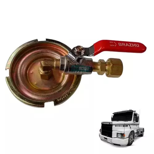 TAMPA INFERIOR TANQUE COM REGULADOR CONEXAO 12MM ORIGINAL PARA SCANIA R143 T113 