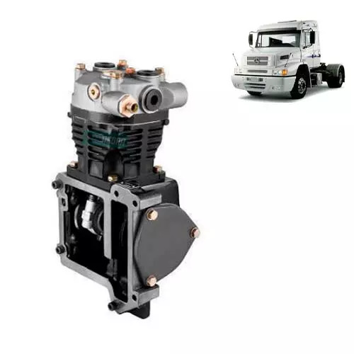 COMPRESSOR AR BR400 MBB MOTOR MERCEDES OM447 OM449 MODELO WABCO BR400 01 CILINDR