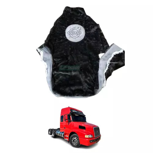 CAPA PELUCIA CHINIL BANCO COM LOGO VOLVO NH SO MOTORISTA GAUCHA CINZA (459468)