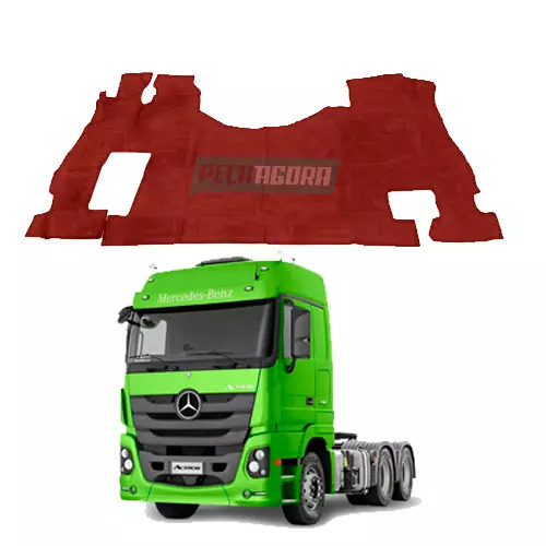 TAPETE VINIL VERMELHO TETO ALTO MERCEDES ACTROS 2546 ANO 2014 (PUES850V)