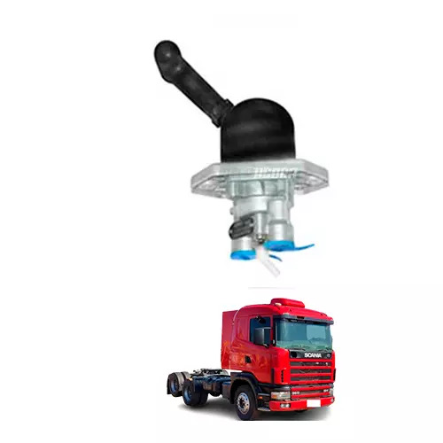 MANECO VALVULA FREIO MAO 2 SAIDAS 16MM PARA SCANIA P R T 94 114 124 (1324427)