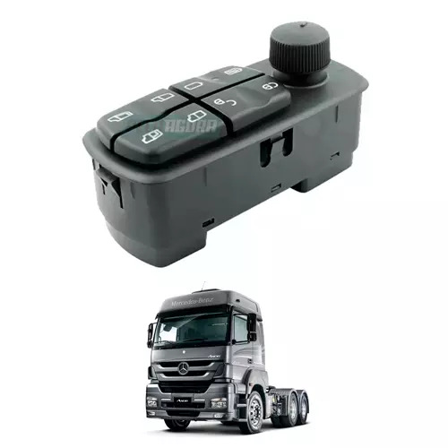 INTERRUPTOR BOTAO VIDRO ELETRICO ESQ MB AXOR COMPLETO MOTORISTA MERCEDES BENZ (0