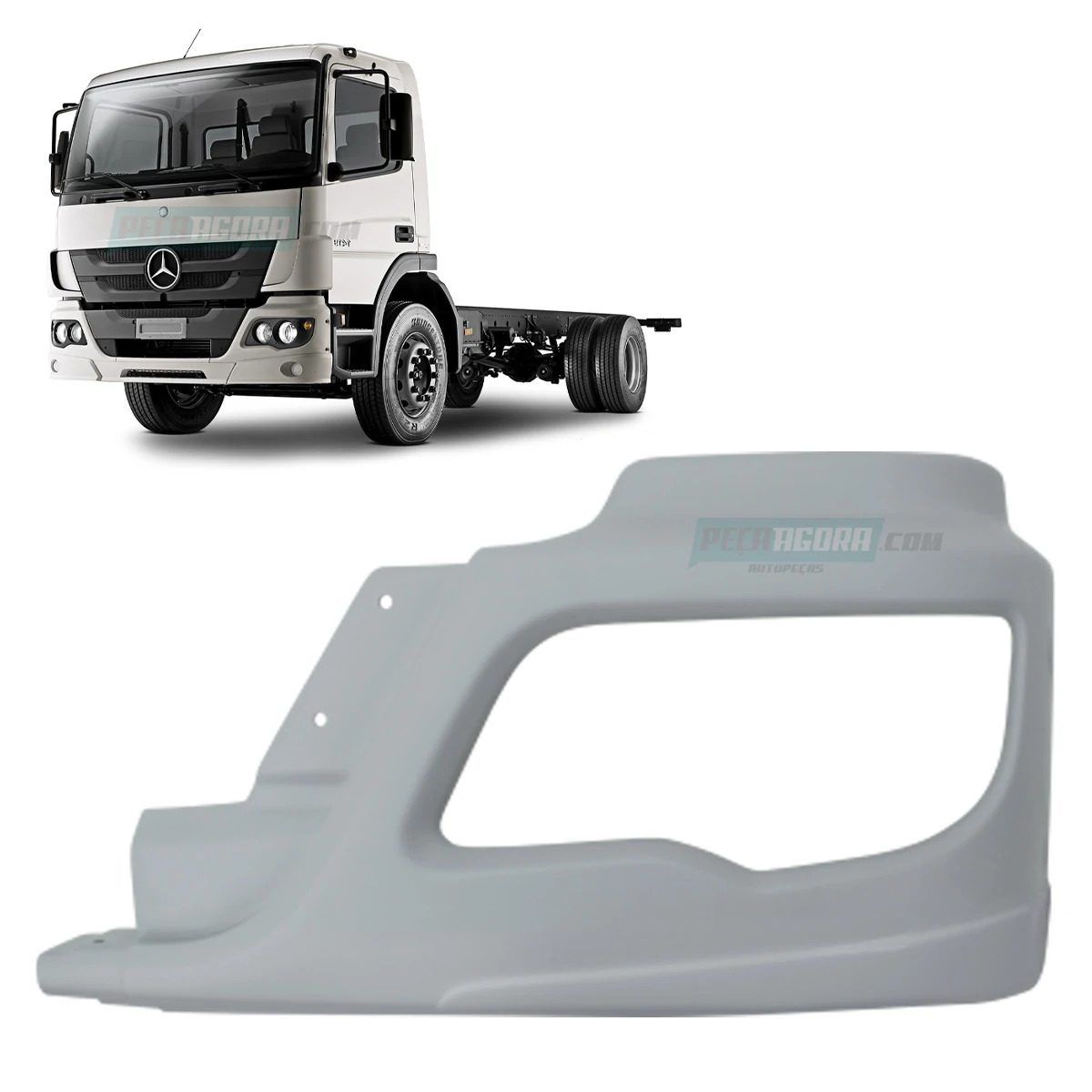 PONTEIRA PARACHOQUE ESQUERDA MB ATEGO 2013... SEM ABERTURA FAROL MILHA ***PEQUEN