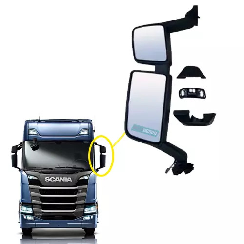 ESPELHO RETROVISOR ESQUERDO ELETRICO  COMPLETO PARA SCANIA NTG  P G R S APOS 201
