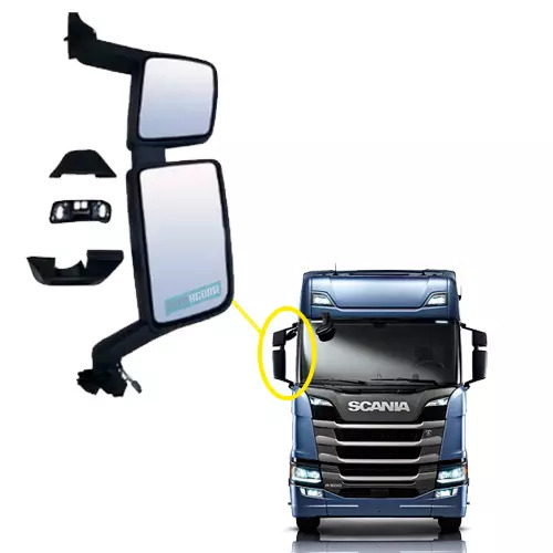 ESPELHO RETROVISOR DIREITO ELETRICO COMPLETO PARA SCANIA NTG  P G R S APOS 2019 