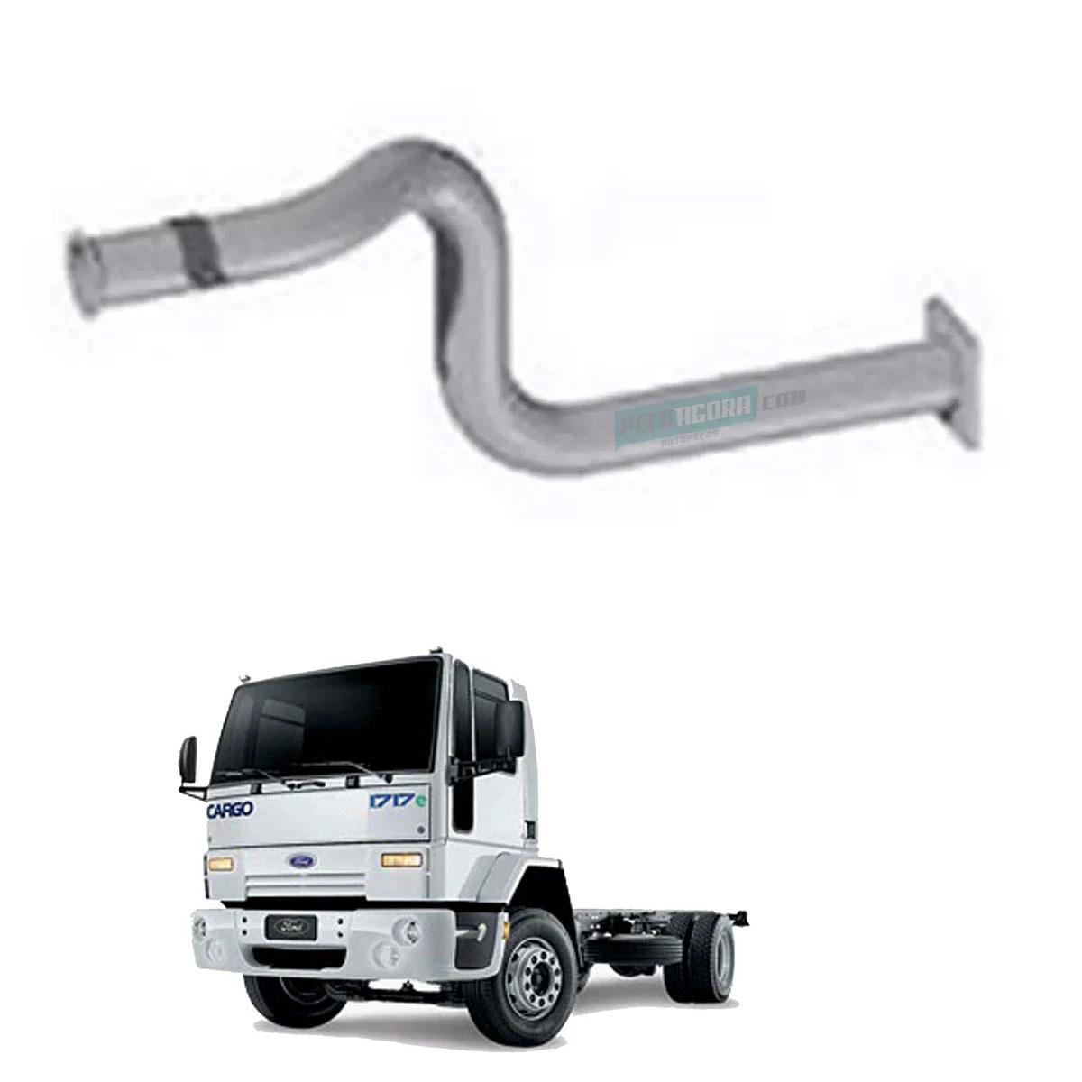 TUBO DIANTEIRO ESCAPE 2.5'' FORD CARGO 1317E 1517E 1717E 2005 A 2011 MOTOR CUMMI