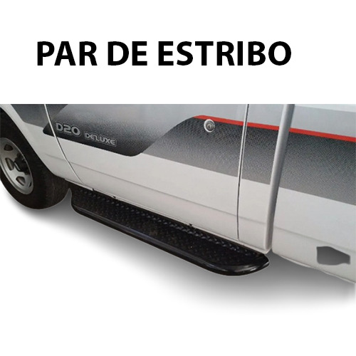 PAR ESTRIBO TUBULAR FORD F1000 F4000 ATE 1992 COM CHAPA ALUMINO PRETA  (CR10182)