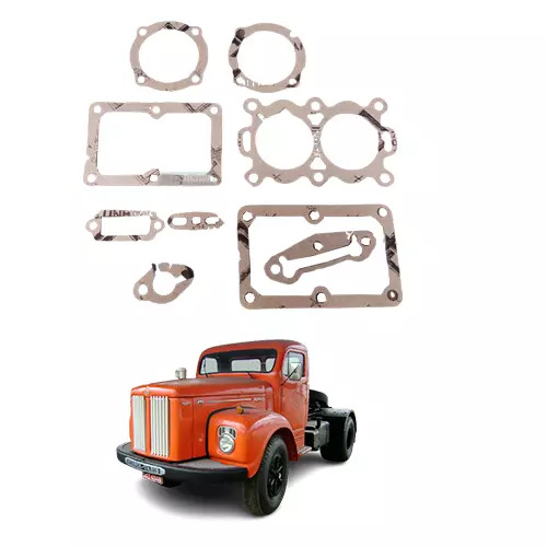 JOGO JUNTAS COMPRESSOR 2 CILINDROS PARA SCANIA L76 1962 A ATUAL - LK111 1979 A A