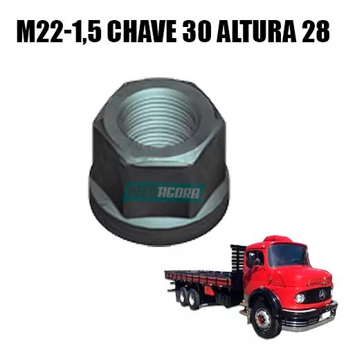 PORCA RODA M22-1,5X CHAVE 30MM ALTURA 28 MB 1313 1519 2013 O364 (3769907150-2902