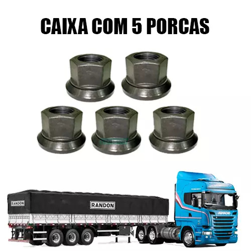 CAIXA 5  PORCA RODA 7/8''-11BSF CHAVE 1.5/16'' H27 PARA SCANIA SERIE 5 P G R 200