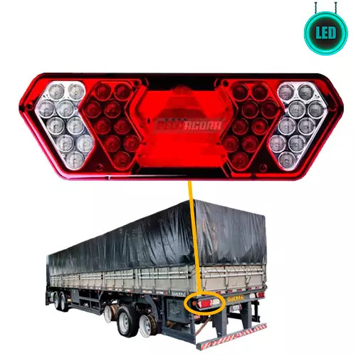 LANTERNA TRASEIRA CARRETA GUERRA IMPLEMENTAR 2012 COM LED 24V CONECTOR ESQUERDO 