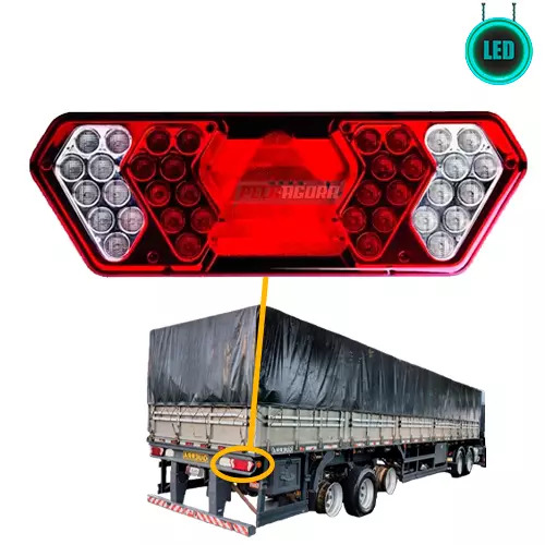 LANTERNA TRASEIRA CARRETA GUERRA IMPLEMENTAR 2012 COM LED 24V CONECTOR DIREITO (