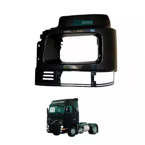 BOJO MOLDURA FAROL ESQUERDO VOLVO FH 1994 A 2003 (3980869-20398385-032974)