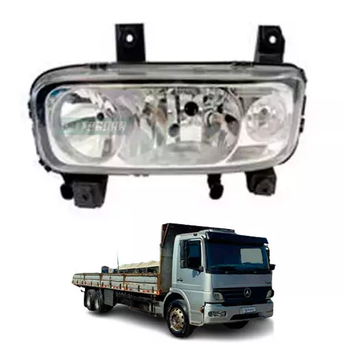 FAROL PRINCIPAL ESQUERDO MB ATEGO  - 2010 A 2012 LENTE LISA (9738202261-97382026