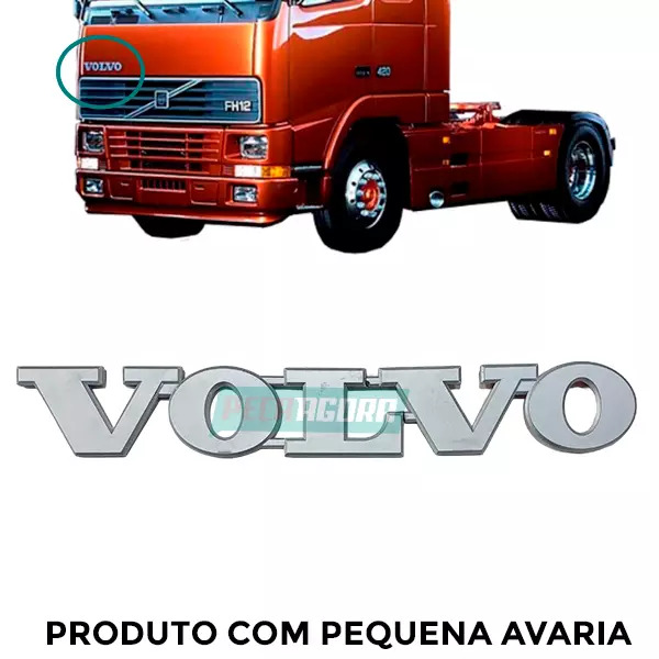 EMBLEMA GRADE FRONTAL VOLVO FH FM ATE 2003 COM AVARIA (8141064-IM-AVA01)