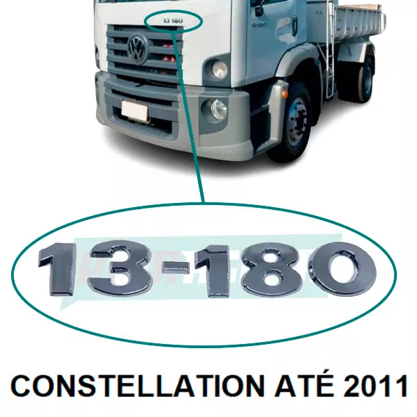 EMBLEMA 13-180 CROMADO VW CONSTELLATION ATE 2011 (K.2R2854431B)
