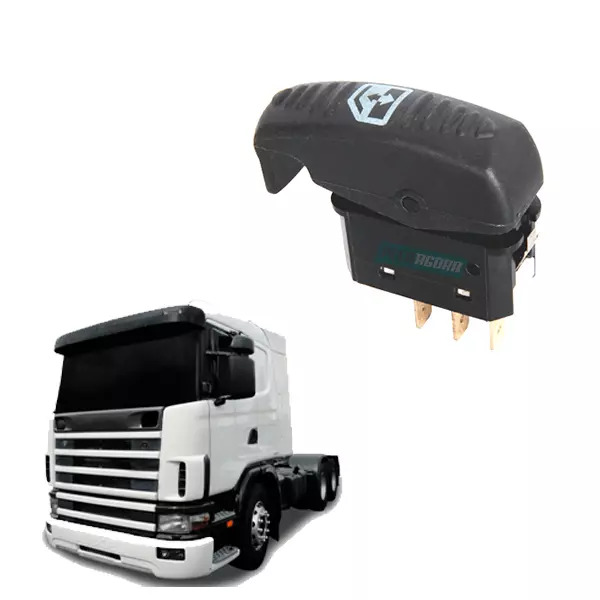 INTERRUPTOR BOTAO ACIONAMENTO VIDRO PARA SCANIA SERIE 4 (1413146)