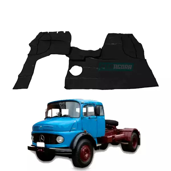 TAPETE VINIL PRETO MB 1519 CABINE LEITO (PUES807P)