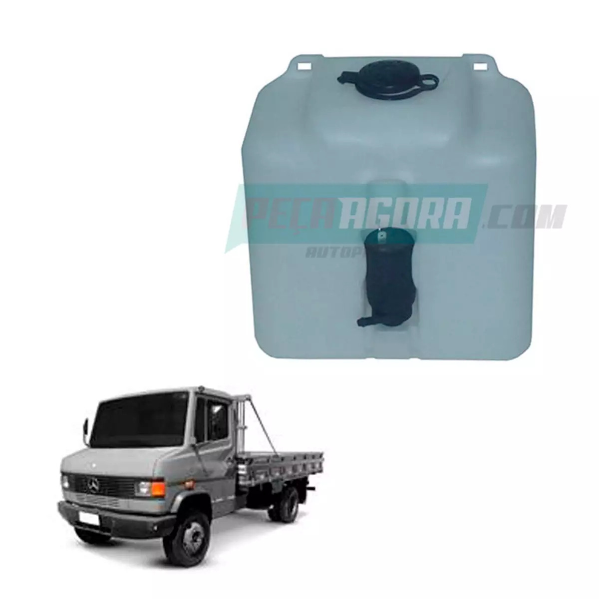 RESERVATORIO AGUA PARABRISA COM BOMBA 24V MB 608 709 710 1113 1313 1513 2013 709