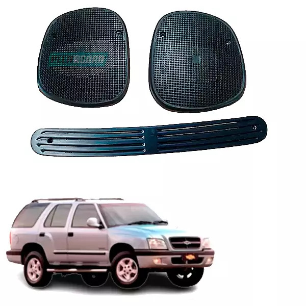 KIT GRADE SUPERIOR PAINEL DIFUSOR DE AR E PAR TELA ALTO FALANTE BLAZER S10 - 200