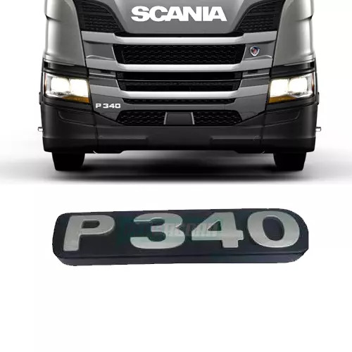 EMBLEMA PLASTICO GRADE CINZA PARA SCANIA SERIE 5 ''P340'' (448131)