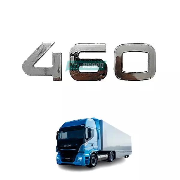 EMBLEMA LATERAL CROMADO SIGLA 460 PARA IVECO STRALIS TRAKKER 460CV  (5801340996)