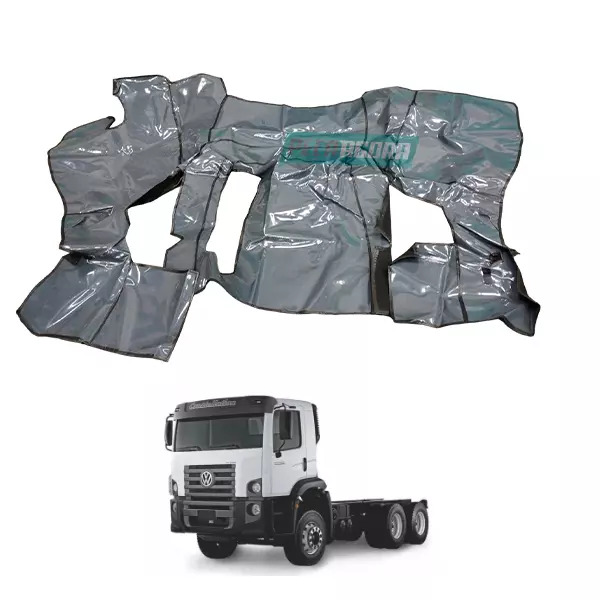 TAPETE VINIL CINZA VW CONSTELLATION 2012... CABINE SIMPLES COM CAPO (PUES351C)