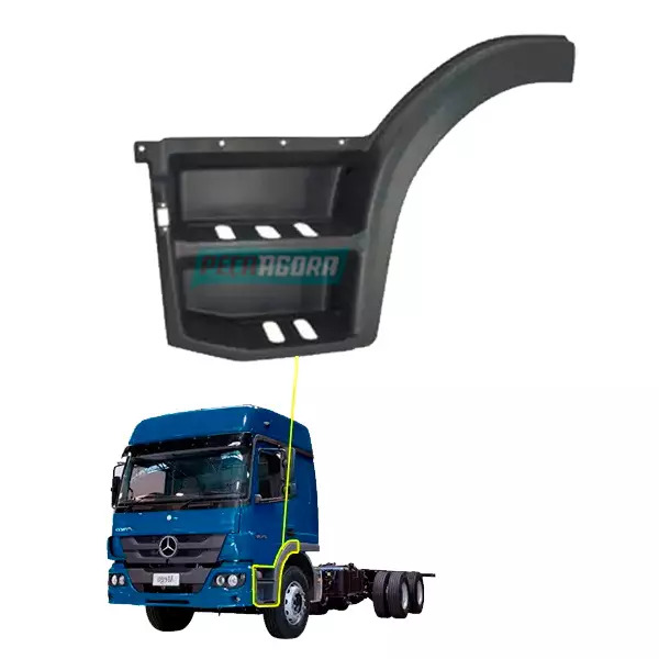 PARALAMA ESTRIBO ESQUERDO ESCADA CABINE MB ATEGO 2013 DIANTE (9586601801-9586600