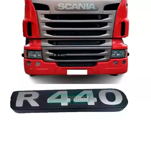 EMBLEMA PLASTICO GRADE CINZA PARA SCANIA SERIE 5 - R440 (1538836)