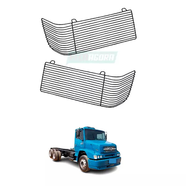 PAR GRADE PROTETORA FAROL/SETA PRETA MERCEDES BENZ 1620/1938 BICUDO BICUDO (1350