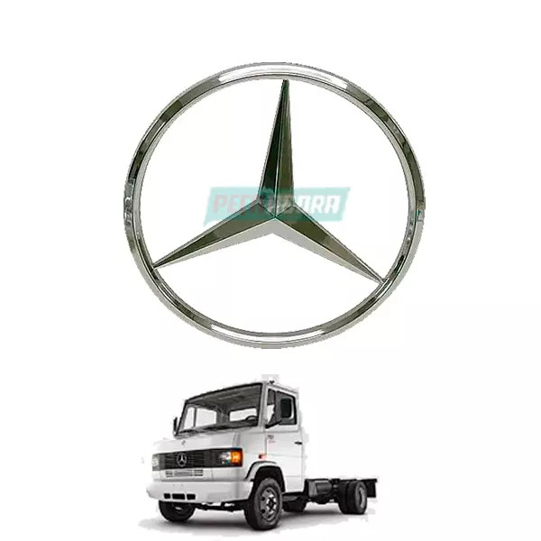 EMBLEMA LOGO ESTRELA GRADE CROMADA MERCEDES BENZ 709/914 200MM ENCAIXE FABBOF (4