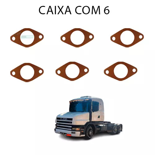 CAIXA 6  JUNTA DA TUBAGEM DE ESCAPE CINZA PARA SCANIA 114 124 (CX.1309051X**6)
