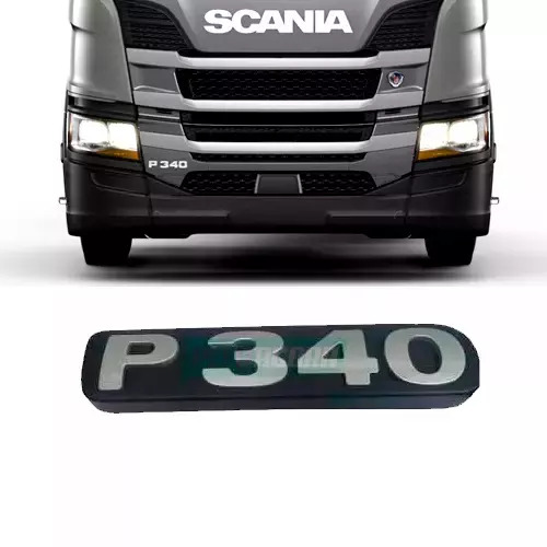 EMBLEMA PLASTICO GRADE CINZA PARA SCANIA SERIE 4 ''P340'' (448113)