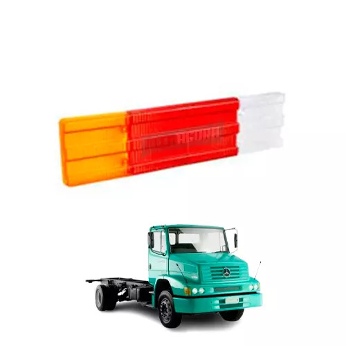 LENTE LANTERNA TRASEIRA RETANGULAR MODERNA MB 85 DIANTE ATEGO L1620 BICUDO (0025