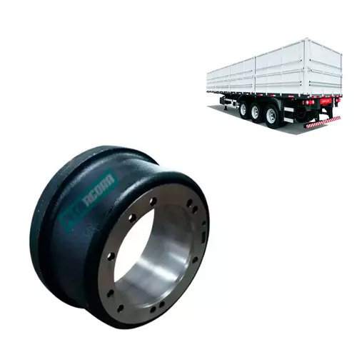 TAMBOR FREIO 10 FUROS FREIO 8POL RODA RAIADA MULTIFUROS CARRETAS RANDON SUSPENSY