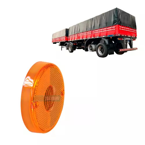 LENTE PARA LANTERNA PL0524 UNIVERSAL CAMINHÕES E CARRETAS AMARELA 85MM (PL05310