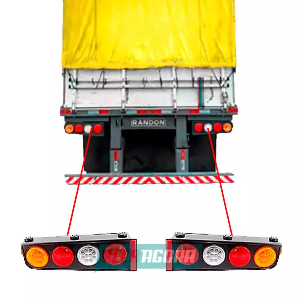 PAR LANTERNA CARRETA UNIVERSAL RANDON LED COM ABA - MODELO DE LUXO (K.GL1175LED-