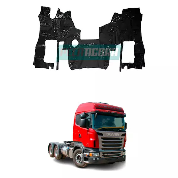 TAPETE DE VINIL PRETO PARA SCANIA HIGHLINE G AUTOMATICO COM CAPO ANO 2010 (PUES4