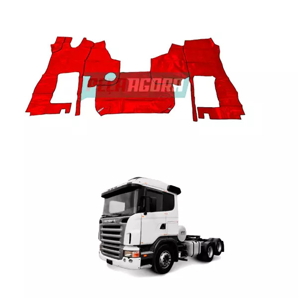 TAPETE DE VINIL VERMELHO PARA SCANIA HIGHLINE R AUTOMATICO COM CAPO ANO 2010 (PU