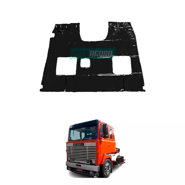 TAPETE VINIL PRETO SEM RECORTE DO BANCO CARONA PARA SCANIA BICUDO 113S ANO 1992 