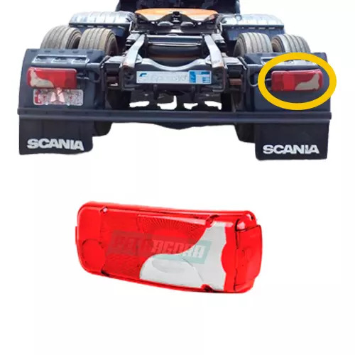 LENTE LANTERNA TRASEIRA DIREITA SCANIA 124 SERIE 4 E 5 BOTINHA (1784670-CP20102)